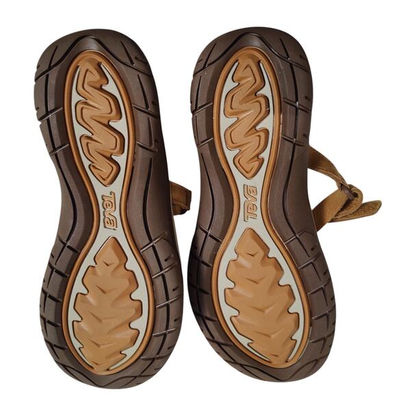 Teva Women Sz 8.5 Elzada Slide Sandal Pecan Tan Leather Athletic Outdoor - Picture 7 of 9